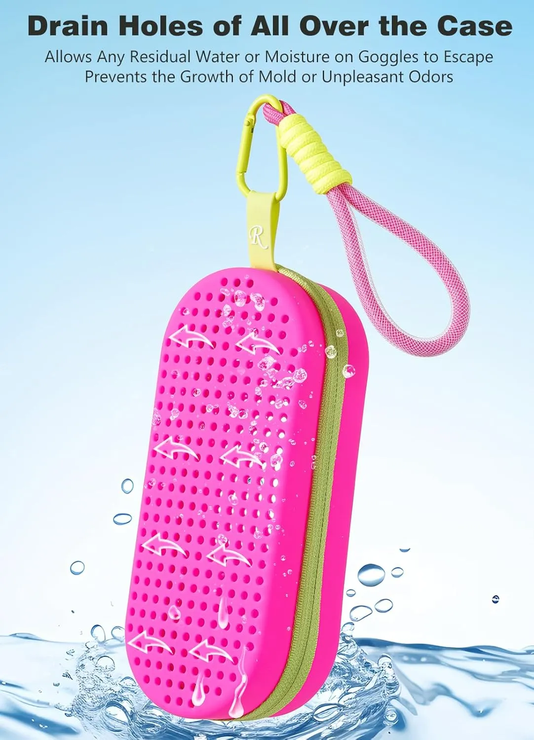 Swim Goggle Case For Swimming Goggles, Protective Cases for Goggles with Clip