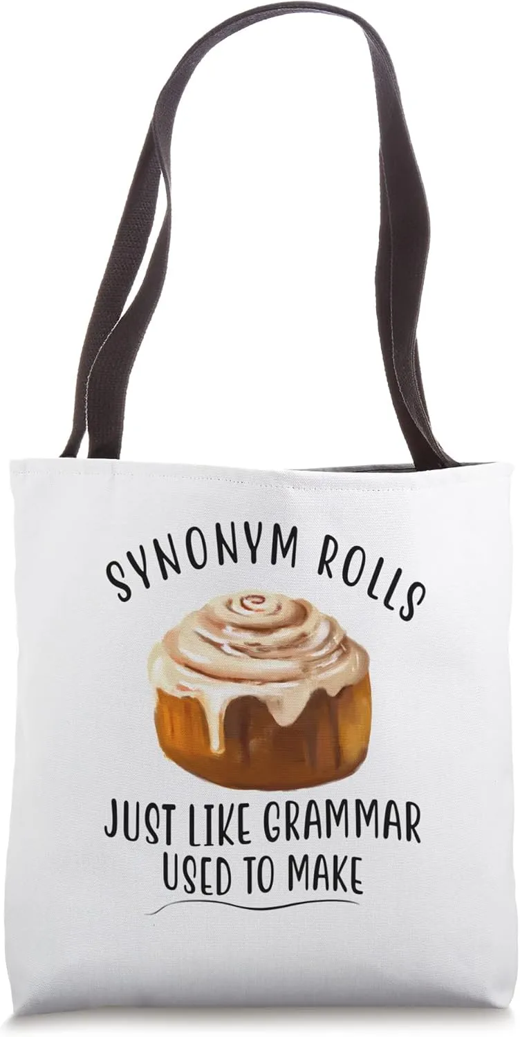 Synonym Rolls Funny English Grammar Pun Gift Tote Bag