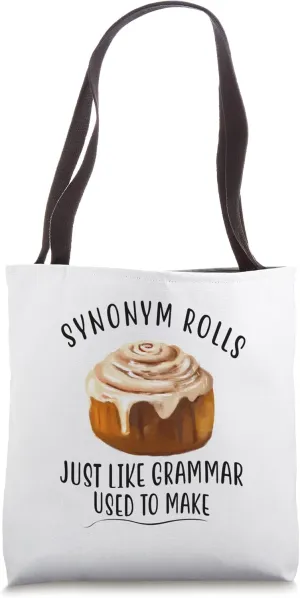 Synonym Rolls Funny English Grammar Pun Gift Tote Bag