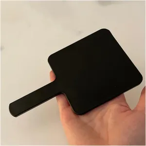 Tabletop Mirror Simple Handle Mirror Female Black Portable Makeup Mirror Handheld Makeup Mirror Small Mirror Black Square Makeup Mirror Simple and Portable Standing Vanity Mirror