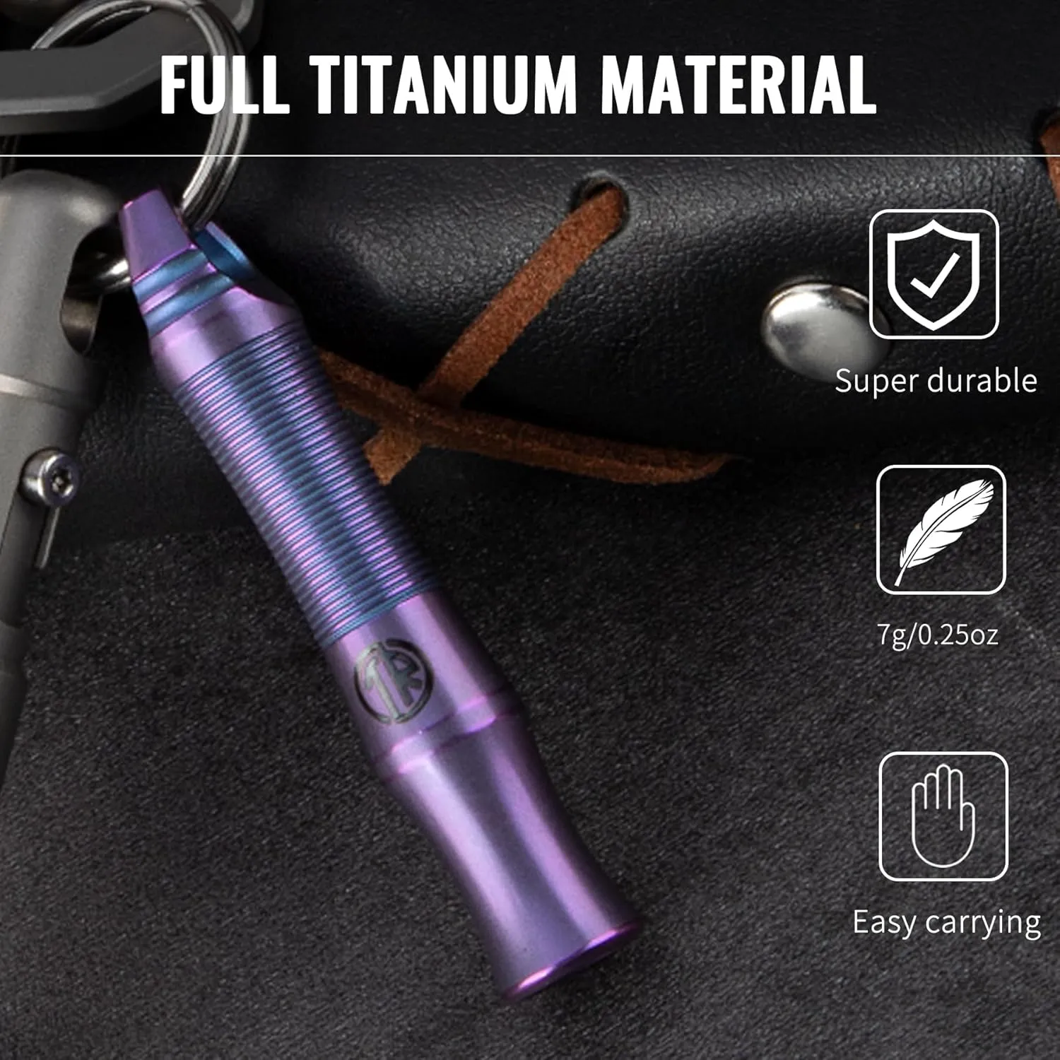 TACRAY Titanium Whistle – Ultra-Loud 120  dB, CNC Machined, Lightweight & Durable – Perfect for Emergency Survival, Hiking, Camping, and Outdoor Safety – Includes Stainless Steel Chain