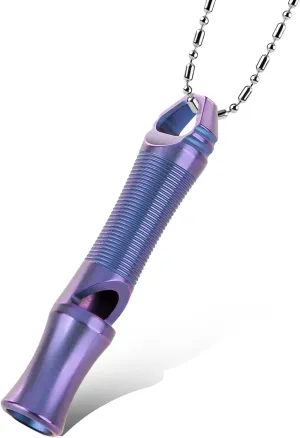 TACRAY Titanium Whistle – Ultra-Loud 120  dB, CNC Machined, Lightweight & Durable – Perfect for Emergency Survival, Hiking, Camping, and Outdoor Safety – Includes Stainless Steel Chain