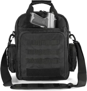 Tactical Molle Bag with Pistol Holster Briefcase Military Laptop Messenger Casual Travel Working Tools Shoulder Bag Handbag for Hunting, Trekking and Camping