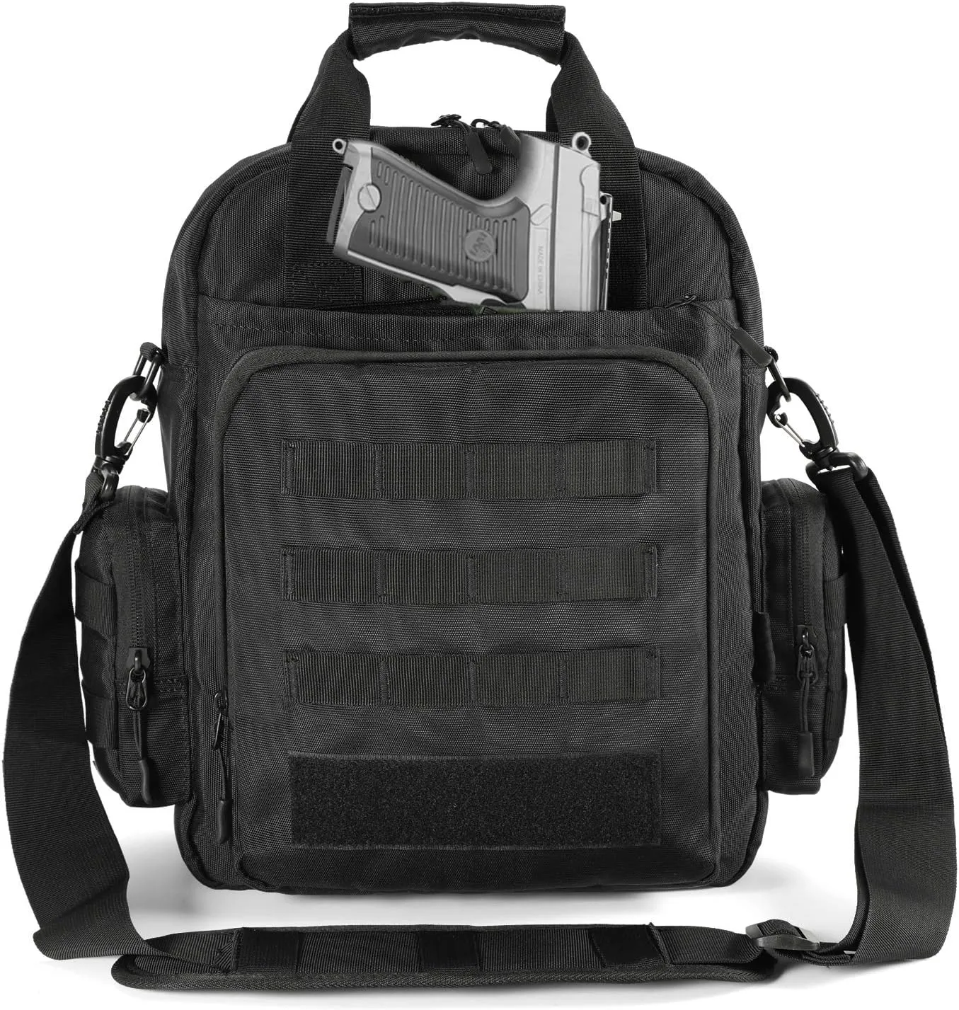 Tactical Molle Bag with Pistol Holster Briefcase Military Laptop Messenger Casual Travel Working Tools Shoulder Bag Handbag for Hunting, Trekking and Camping