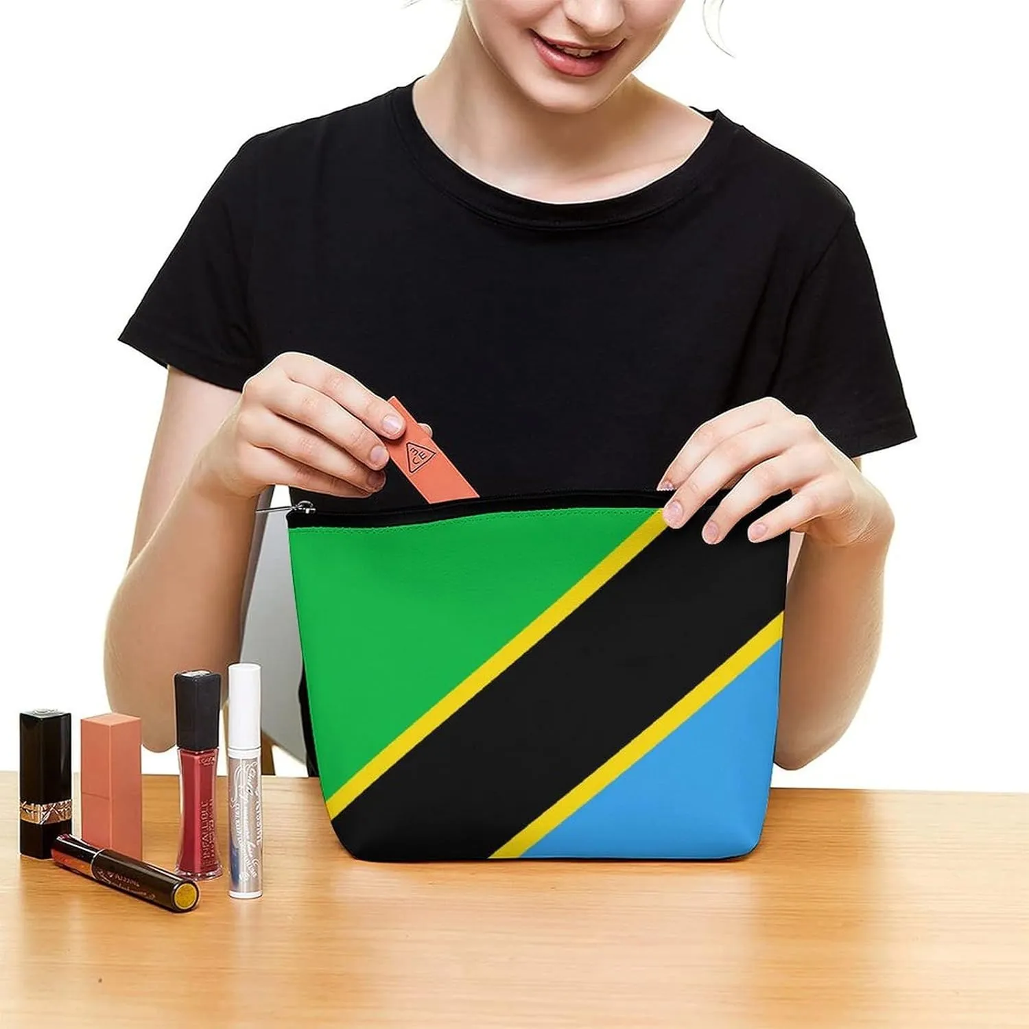 Tanzania Flag Portable Travel Makeup Bag Cosmetic Organizer for Purse