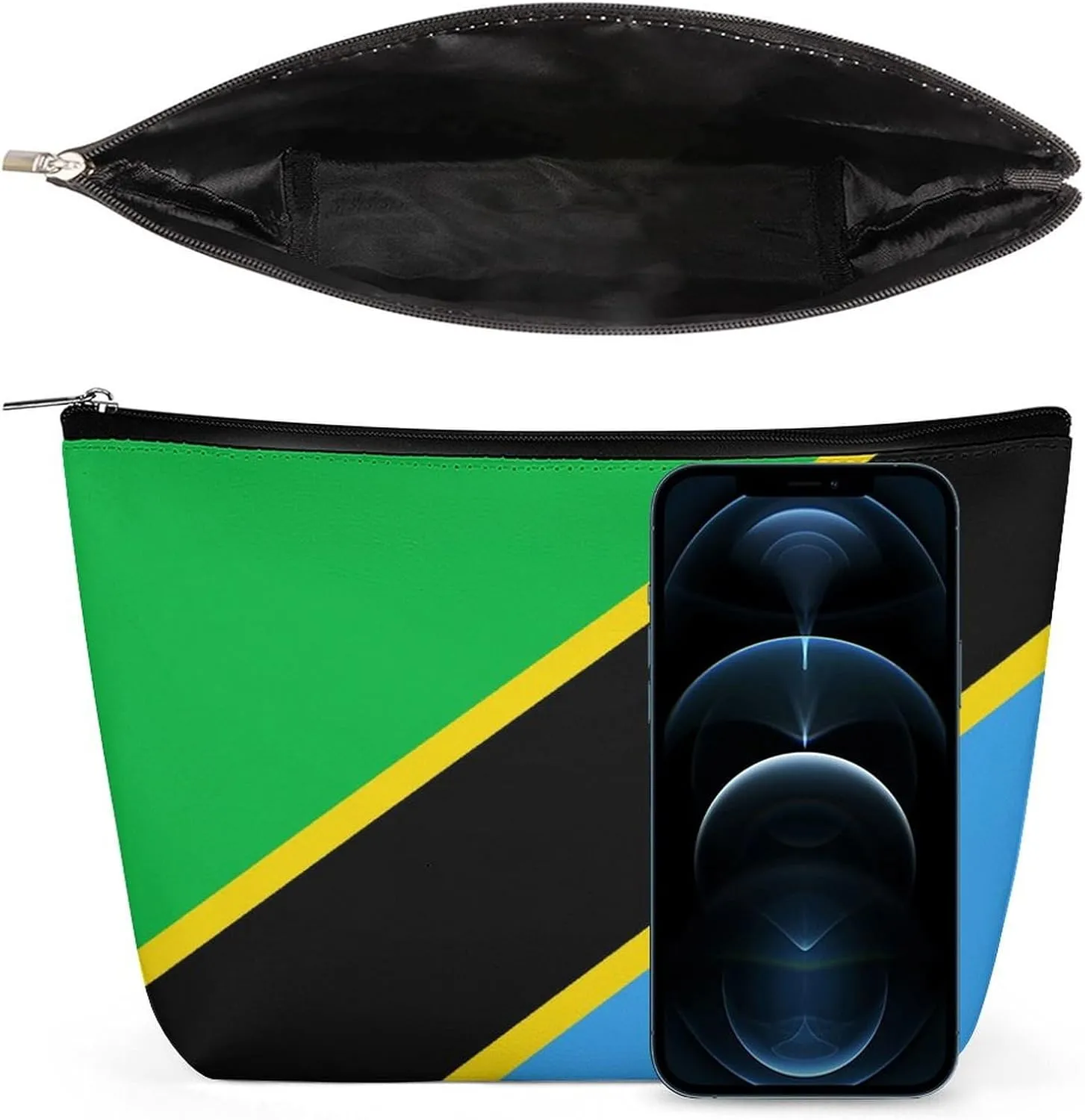 Tanzania Flag Portable Travel Makeup Bag Cosmetic Organizer for Purse