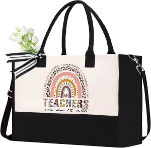 Teacher Appreciation Canvas Tote Bag - Aesthetic Gift for Women - Christmas Teacher Gift