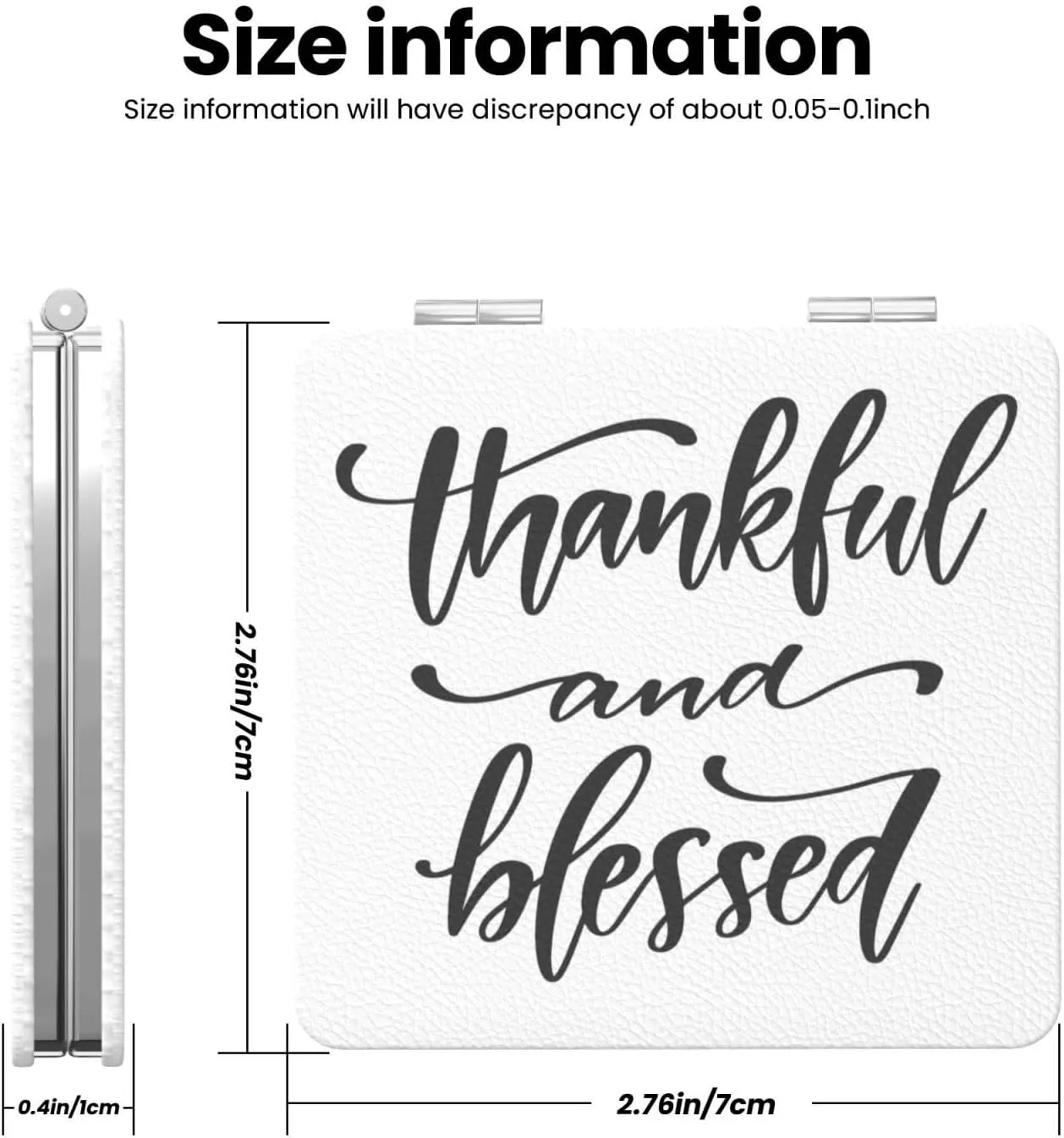 Thankful and Blessed Women Small Makeup Mirror Compact Handheld Cosmetic Mirror for Purse Pocket