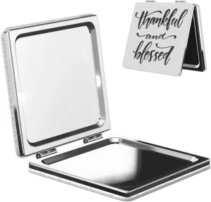 Thankful and Blessed Women Small Makeup Mirror Compact Handheld Cosmetic Mirror for Purse Pocket
