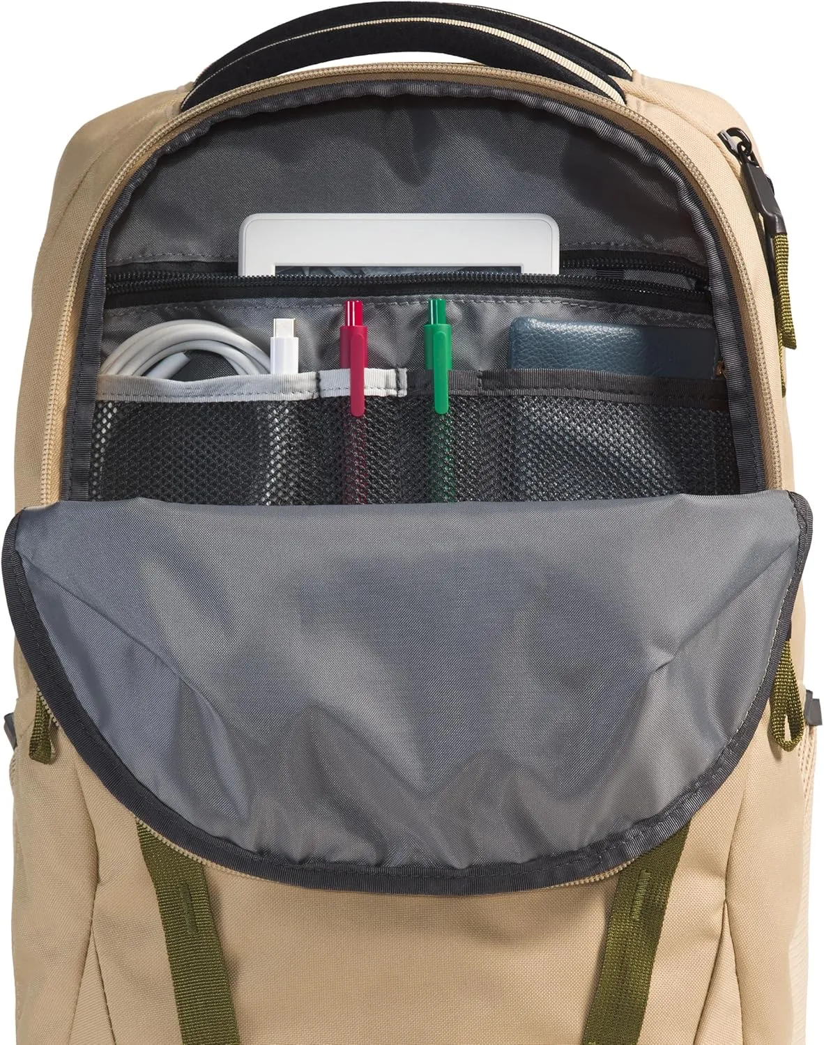 THE NORTH FACE Vault Everyday Laptop Backpack - PFAS Free, Khaki Stone/TNF Black, One Size
