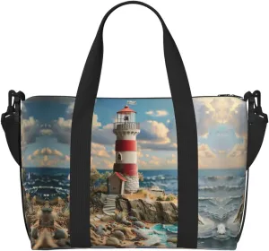 The Seaside Lighthouse Print Versatile Gym Sports Bag,Companion For Your Journeys And Fitness Routines