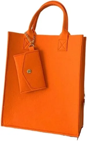 Thickened Felt Tote Student Handbag Large Capacity Reusable Shopping Handheld Bag Messenger Bag