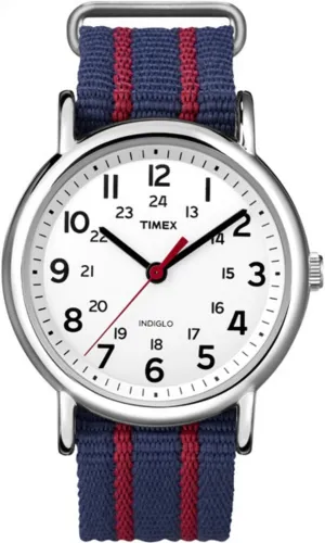 Timex Weekender 38mm Unisex Analog Watch | INDIGLO Backlight | Adjustable Durable Nylon Fabric Slip Through Strap | 24 Hour Time