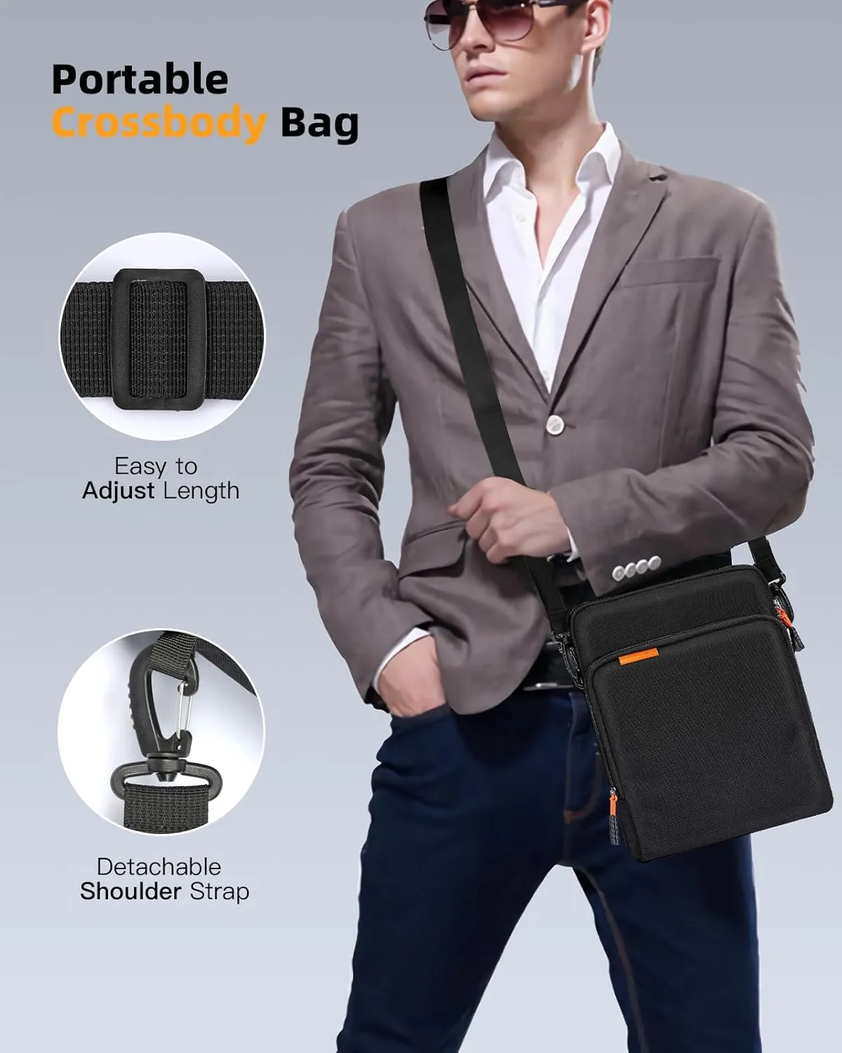 TiMOVO 11 Inch Tablet Shoulder Bag for iPad 10th Gen. 10.9", iPad 9th/8th/7th Gen. 10.2", iPad Air 11/Air 5th/4th Gen. 10.9",Galaxy Tab A9 /A9 Plus 11",360ｰ Protection Tablet Sleeve with Handle, Black