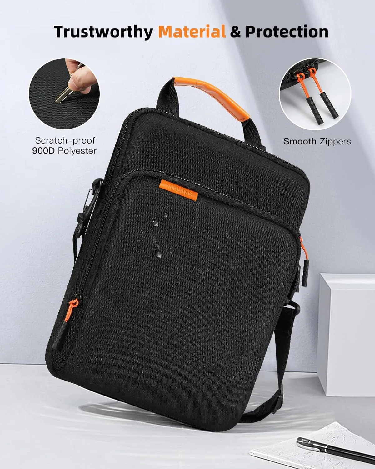 TiMOVO 11 Inch Tablet Shoulder Bag for iPad 10th Gen. 10.9", iPad 9th/8th/7th Gen. 10.2", iPad Air 11/Air 5th/4th Gen. 10.9",Galaxy Tab A9 /A9 Plus 11",360ｰ Protection Tablet Sleeve with Handle, Black