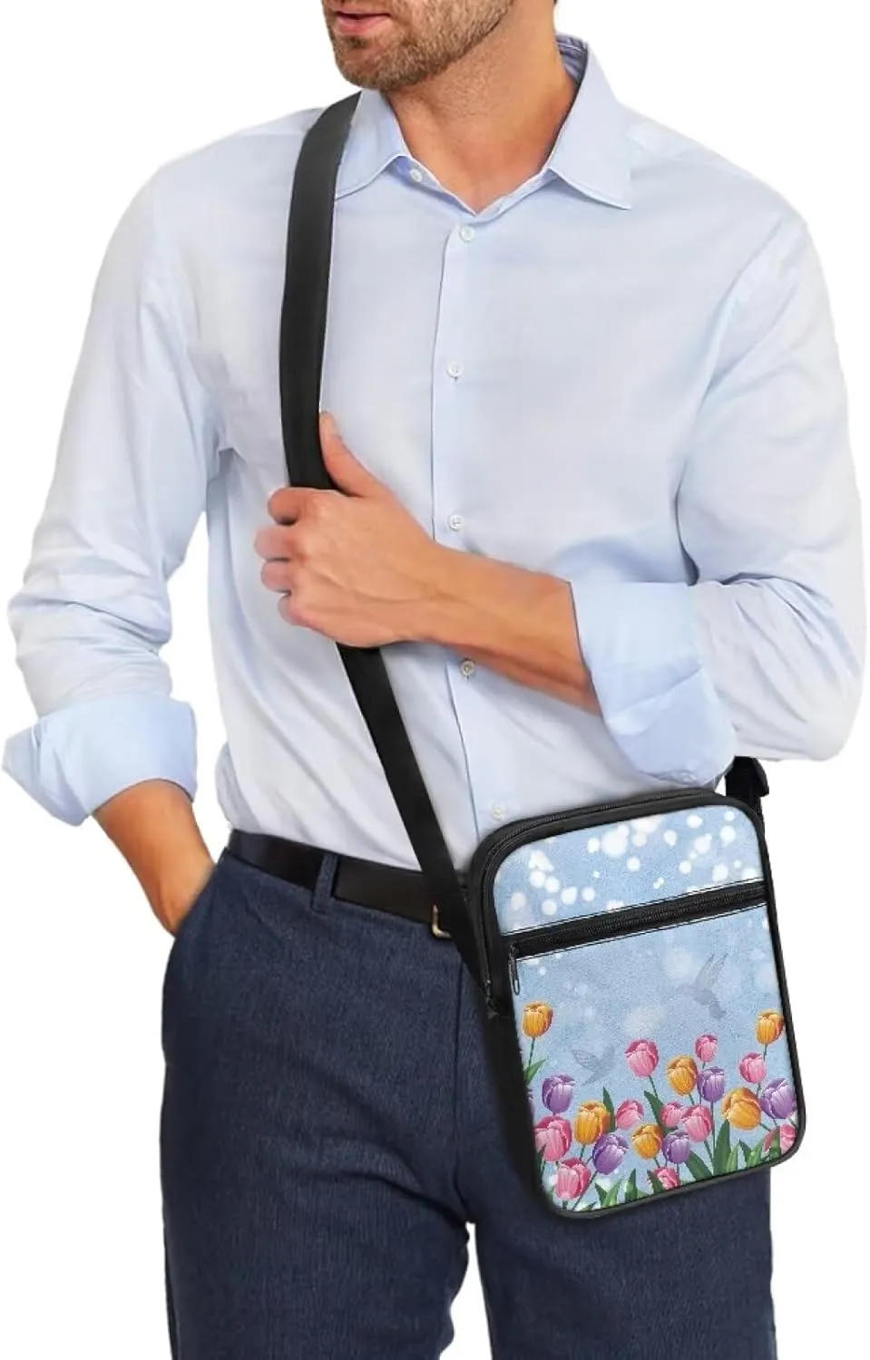 TODIYADDU Fashion Sling Bag for Women Crossbody Purse Messenger Bag with Front Pocket Portable Chest Bag Small Shoulder Bag