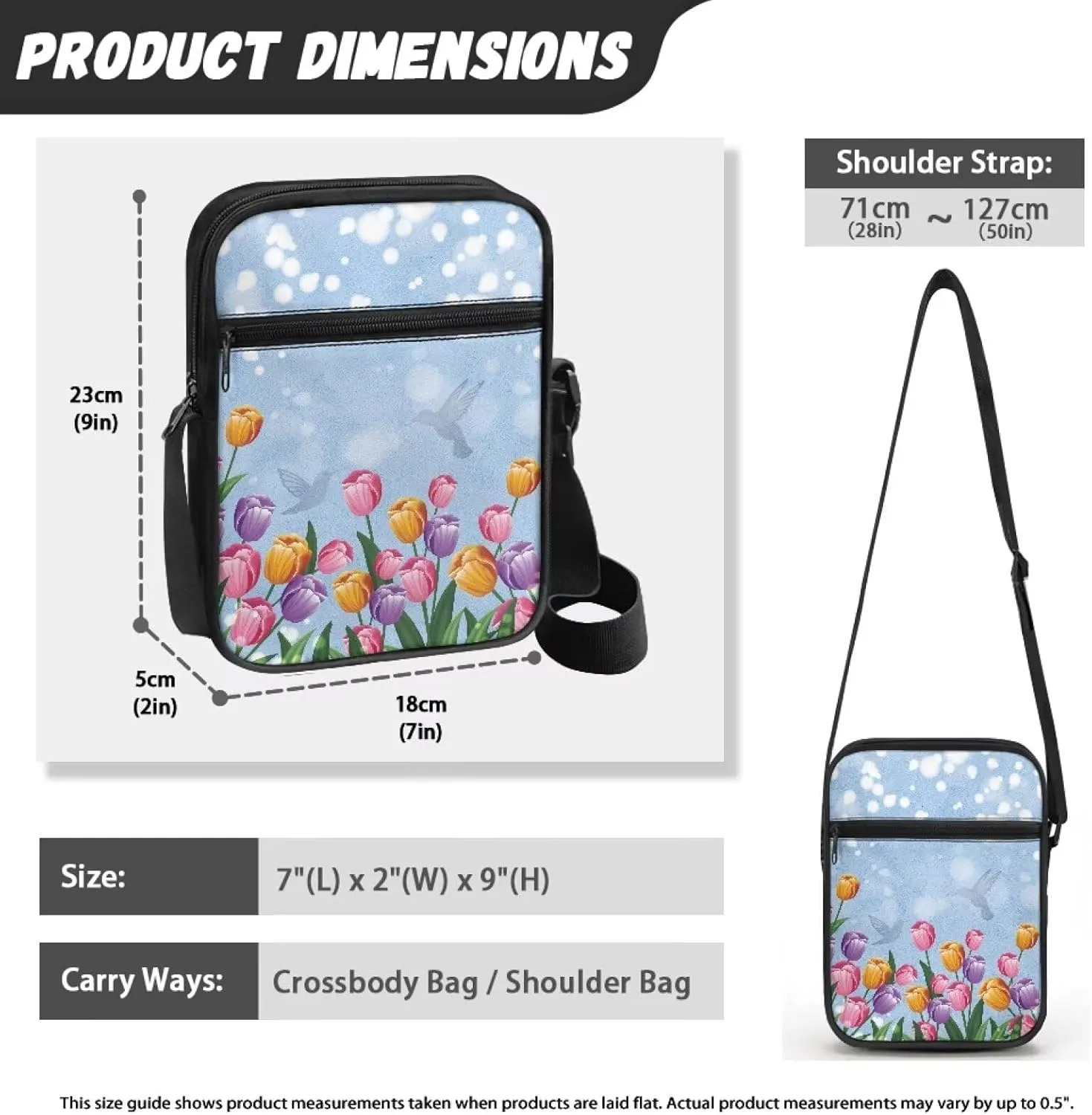 TODIYADDU Fashion Sling Bag for Women Crossbody Purse Messenger Bag with Front Pocket Portable Chest Bag Small Shoulder Bag