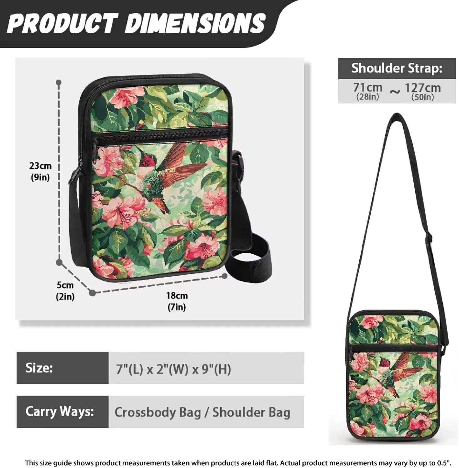 TODIYADDU Fashion Sling Bag for Women Crossbody Purse Messenger Bag with Front Pocket Portable Chest Bag Small Shoulder Bag