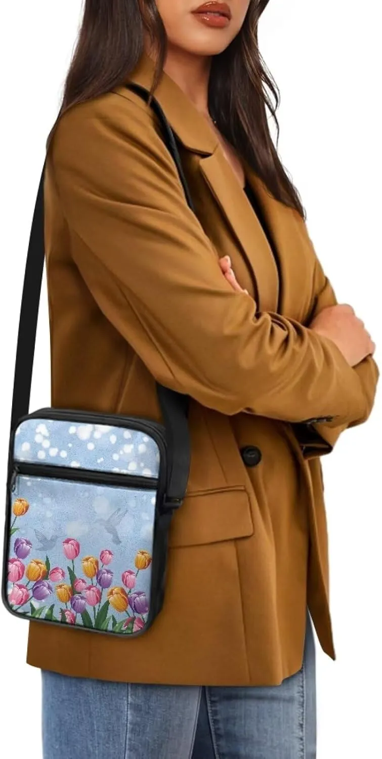 TODIYADDU Fashion Sling Bag for Women Crossbody Purse Messenger Bag with Front Pocket Portable Chest Bag Small Shoulder Bag