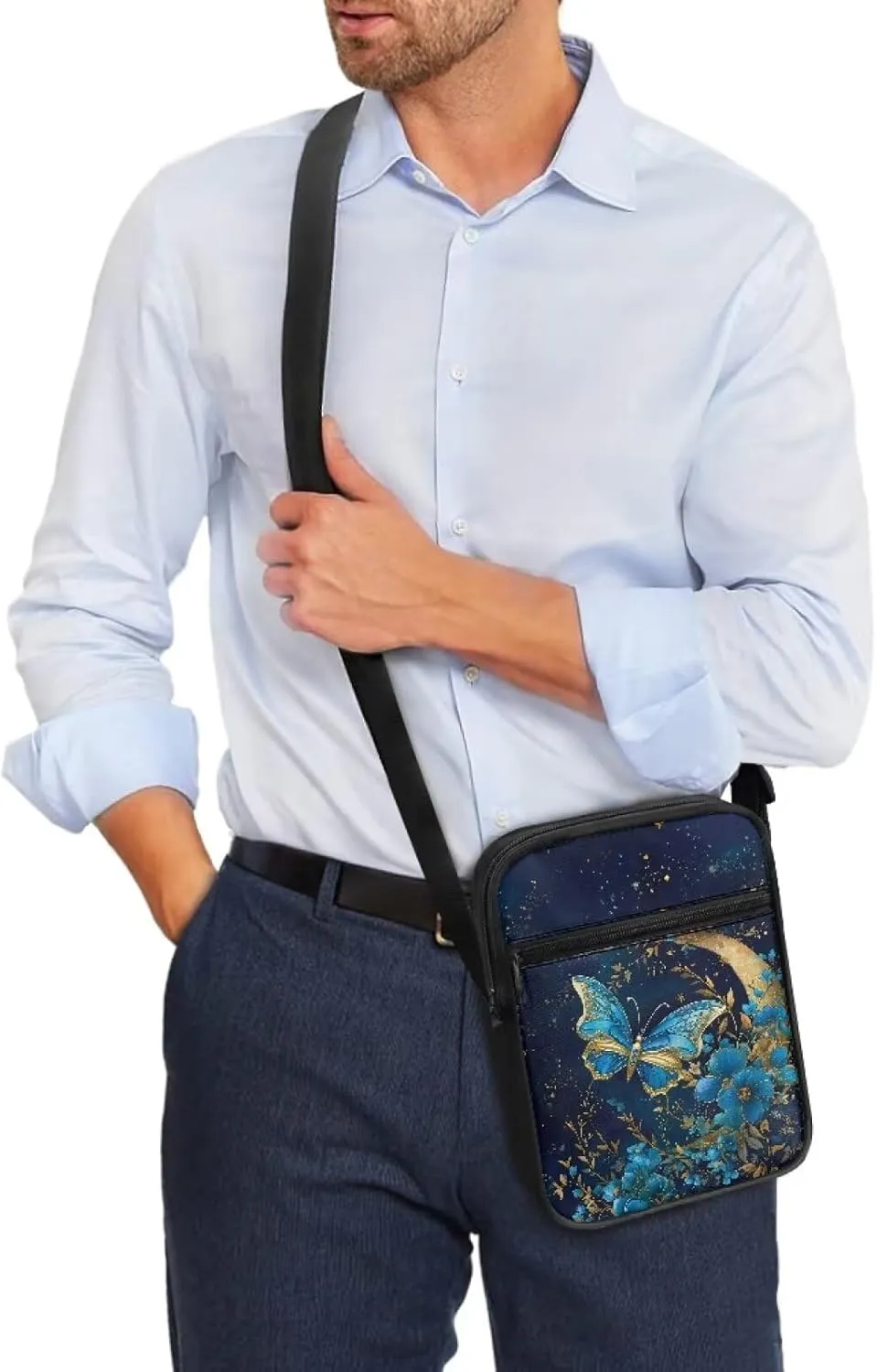 TODIYADDU Messenger Bag for Women Men Mini Shoulder Bag with Adjustable Straps Trendy Crossbody Sling Bag for Cell Phone Keys