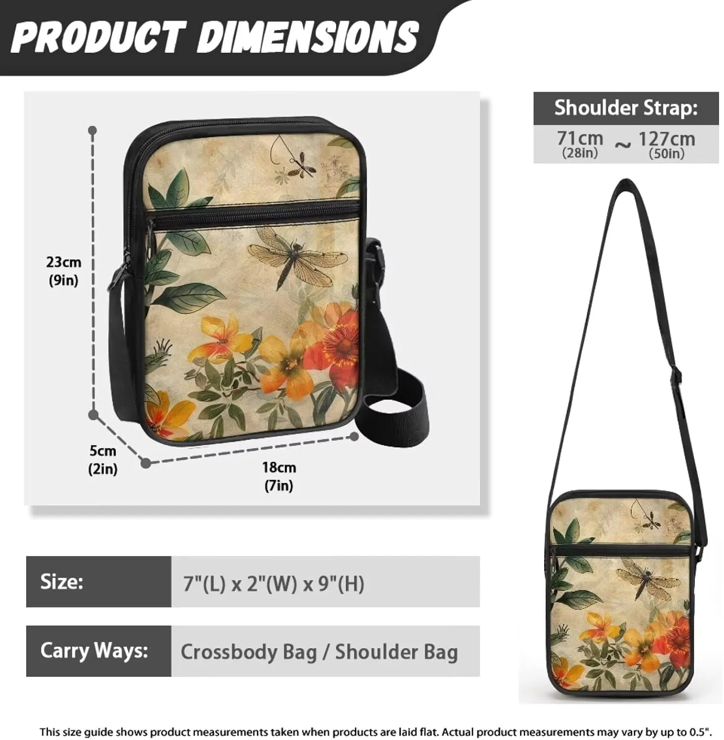 TODIYADDU Messenger Bag for Women Men Mini Shoulder Bag with Adjustable Straps Trendy Crossbody Sling Bag for Cell Phone Keys