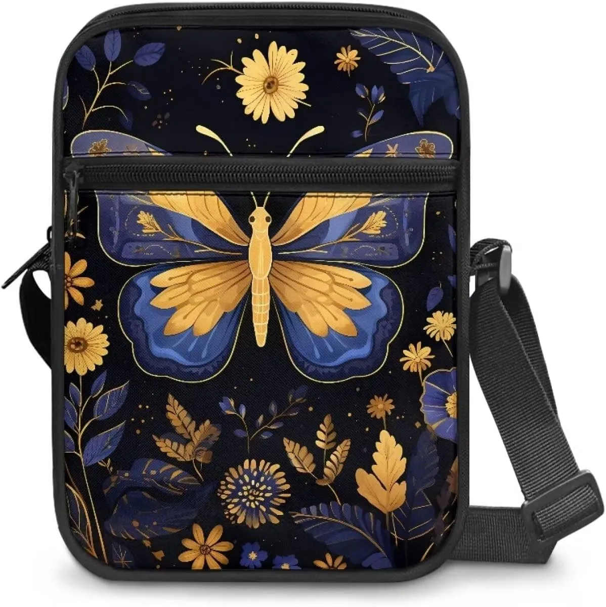 TODIYADDU Trendy Messenger Bag for Women Men Mini Shoulder Bag with Front Pocket Sling Purse Chest Bag for Small Items Gifts