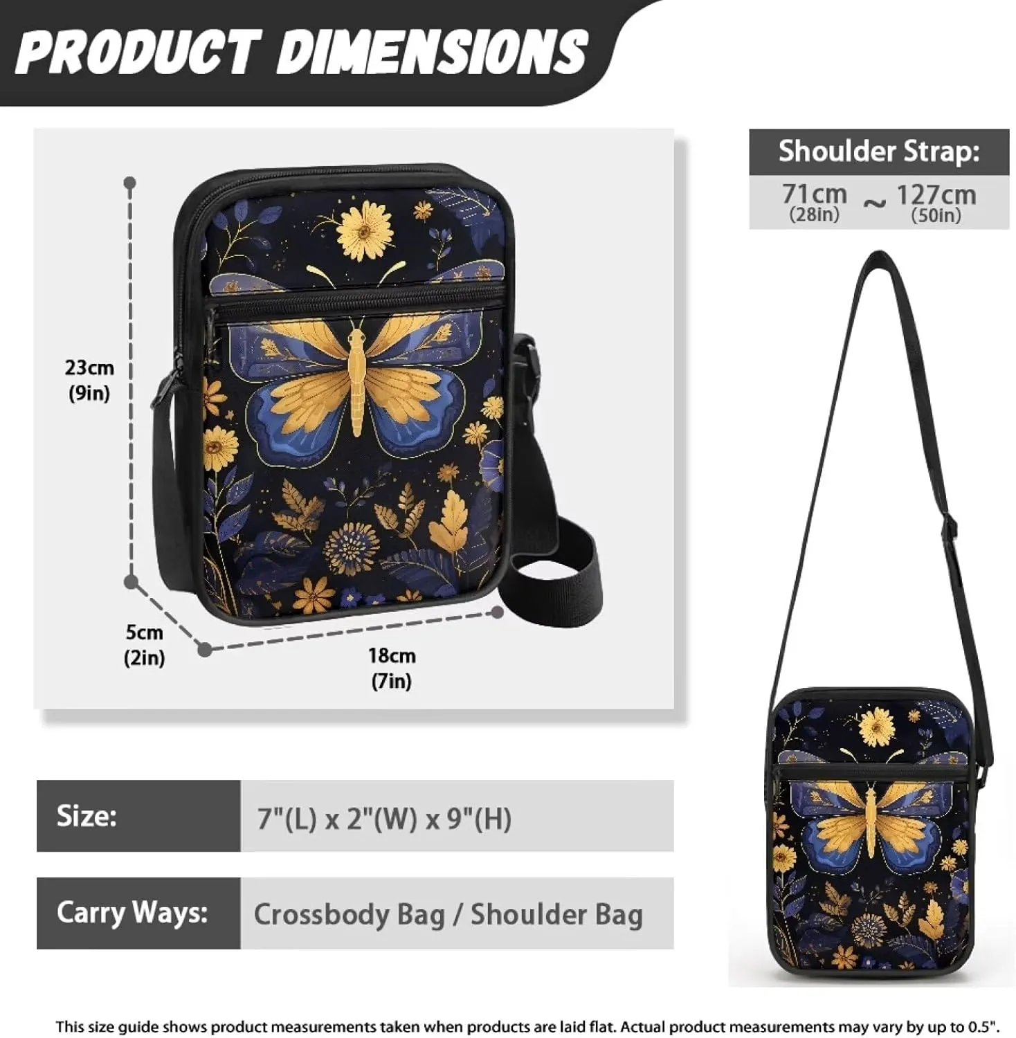 TODIYADDU Trendy Messenger Bag for Women Men Mini Shoulder Bag with Front Pocket Sling Purse Chest Bag for Small Items Gifts