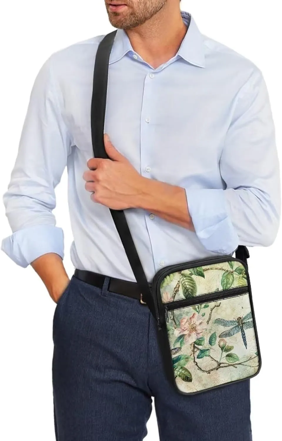 TODIYADDU Trendy Messenger Bag for Women Men Mini Shoulder Bag with Front Pocket Sling Purse Chest Bag for Small Items Gifts