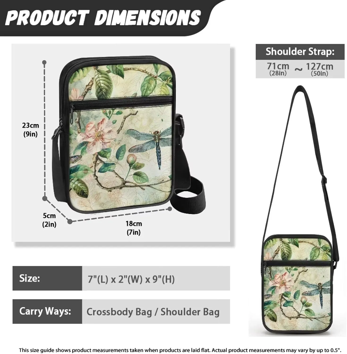 TODIYADDU Trendy Messenger Bag for Women Men Mini Shoulder Bag with Front Pocket Sling Purse Chest Bag for Small Items Gifts