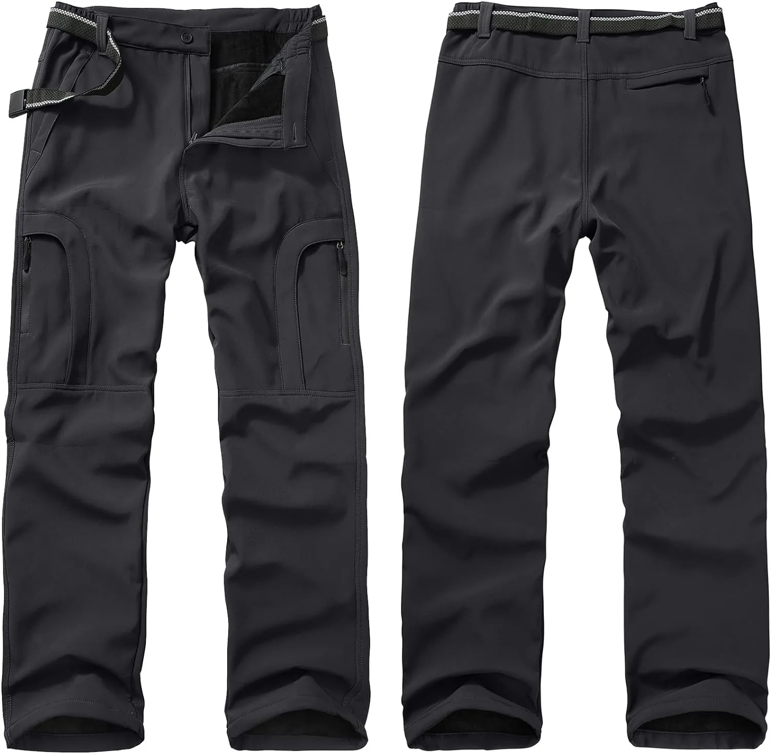 Toomett Men's hiking Snow Pants Skiing Winter Insulated Fleece lined Outdoor Water Repellent camping,walking,fishing
