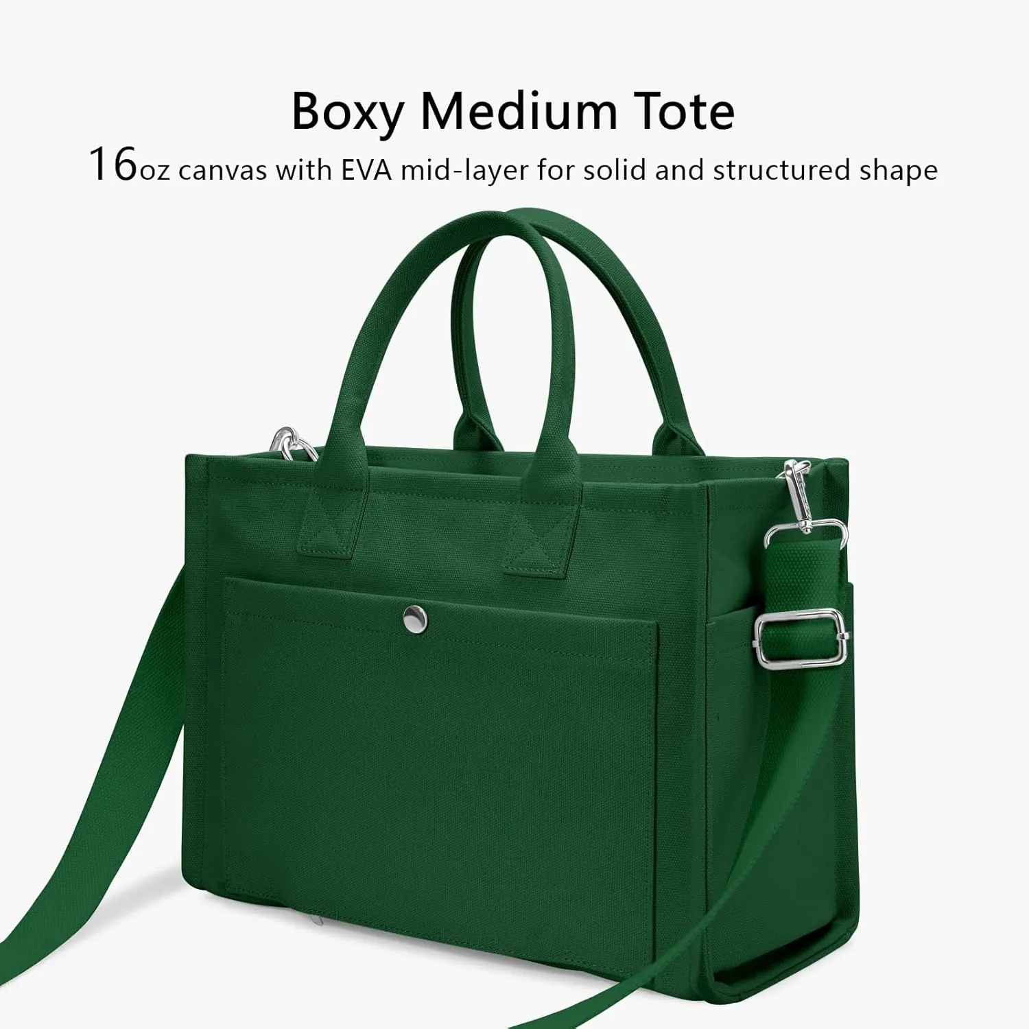 TOPDesign Heavy-Duty Canvas Tote Bag for Women, Crossbody Handbag with 9 Pockets, Everything Tote