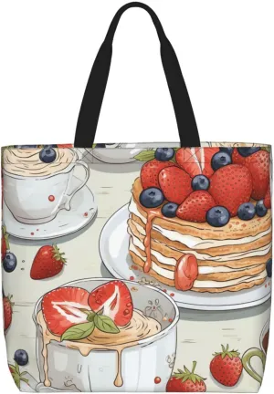 Tote Bag for Women Candy House Shoulder Bag with Zipper Handbag Large Capacity Reusable Grocery Bag