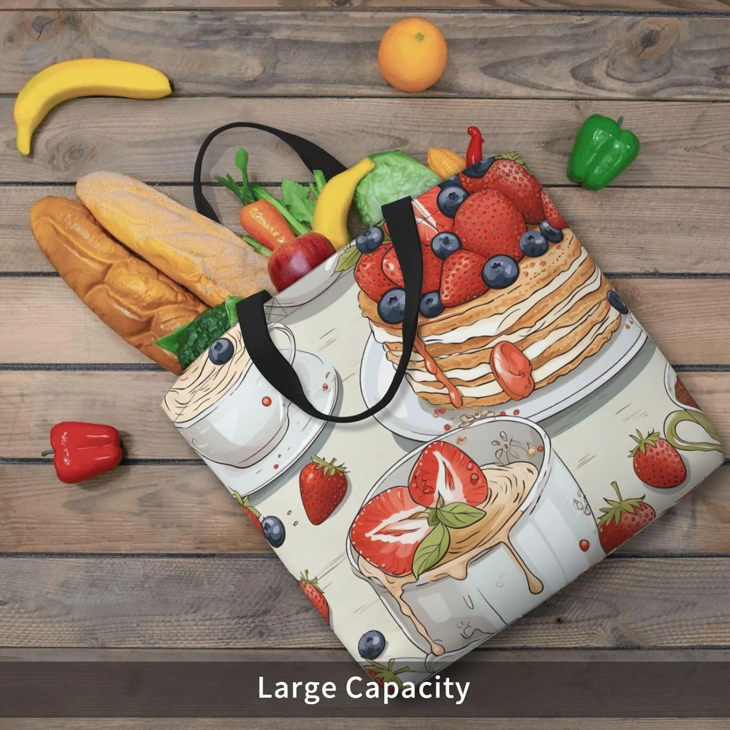 Tote Bag for Women Candy House Shoulder Bag with Zipper Handbag Large Capacity Reusable Grocery Bag