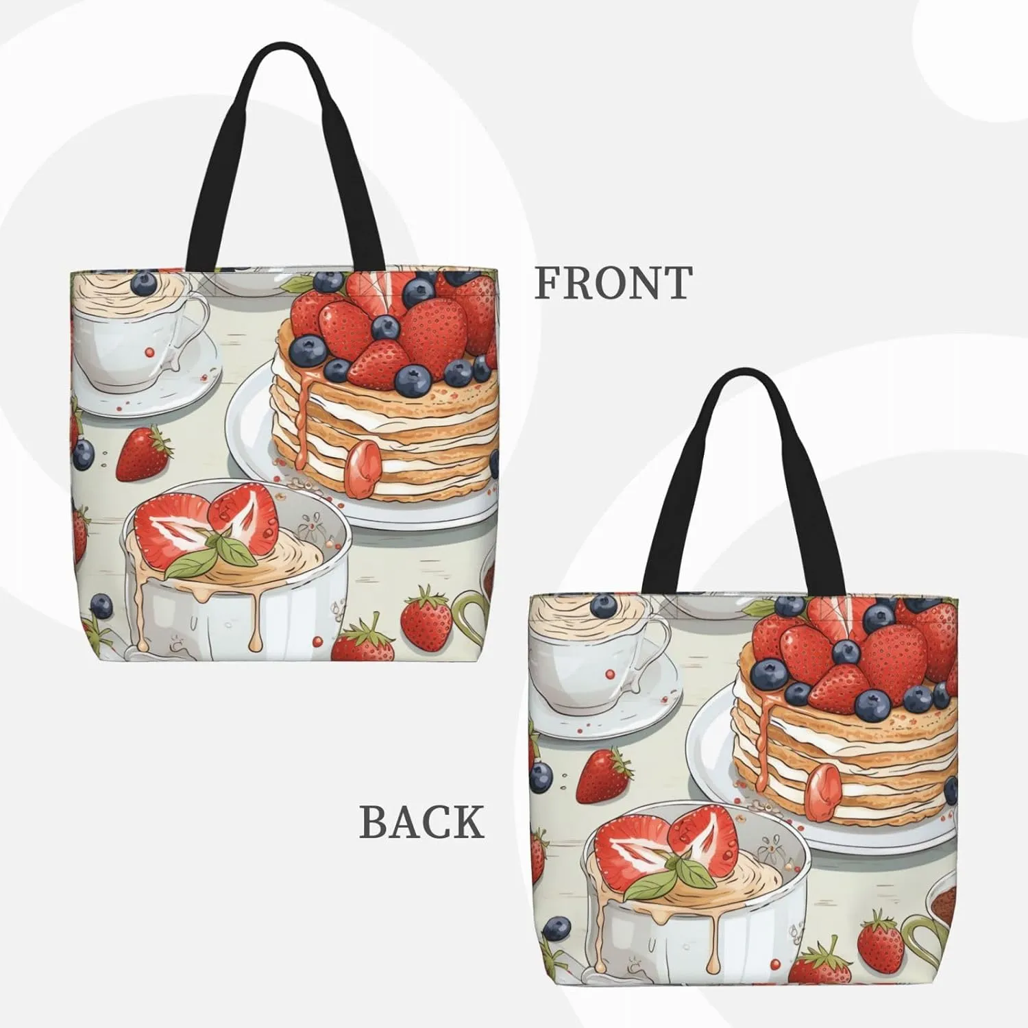 Tote Bag for Women Candy House Shoulder Bag with Zipper Handbag Large Capacity Reusable Grocery Bag