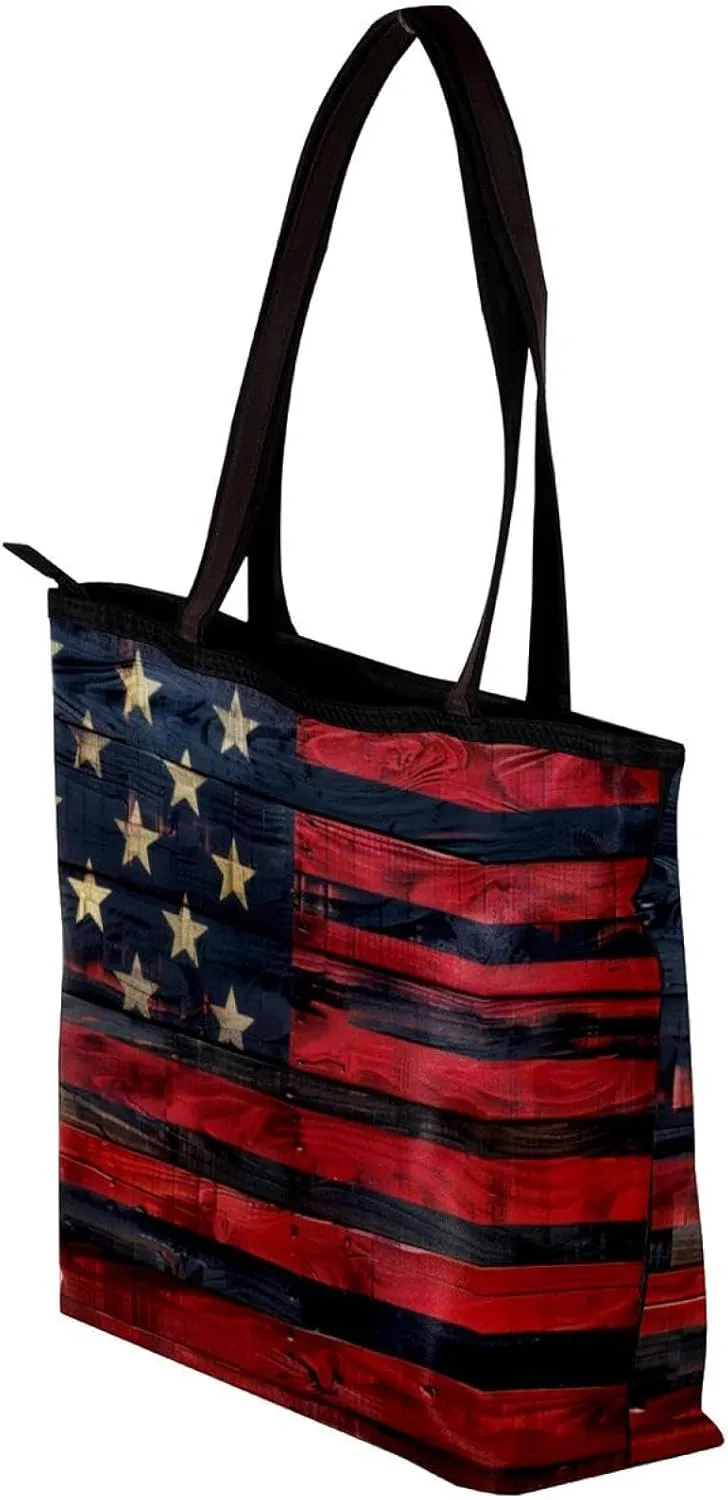 Tote Bag for Women, Large Tote Bag, Women's Tote Handbags, Plank Usa Flag, Womens Tote Bag
