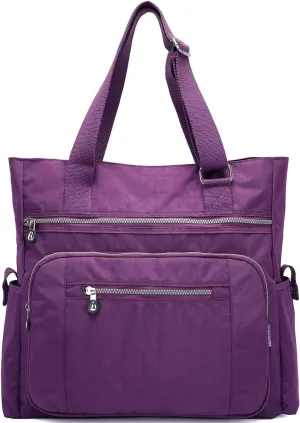 Tote Bag for Women, Waterproof Nylon Shoulder Bags, Multi Pockets Tote Purses, Large Capacity Travel Tote Bag