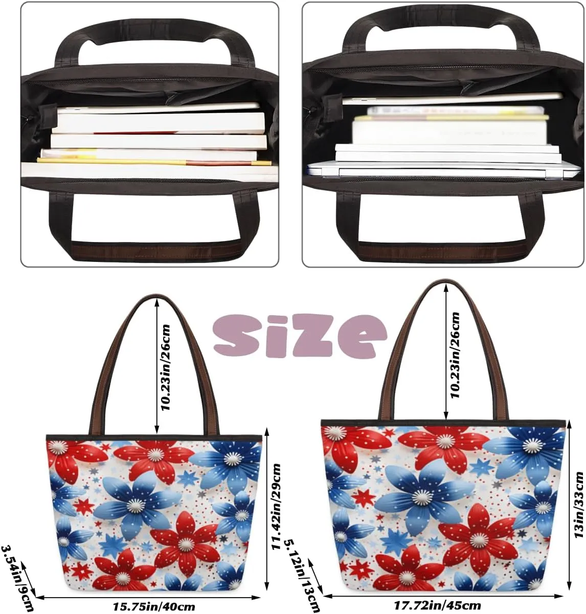 Tote Bag for Women with Zipper Large Capacity Top Handle Casual Shoulder Bag Handbag Reusable Shopping