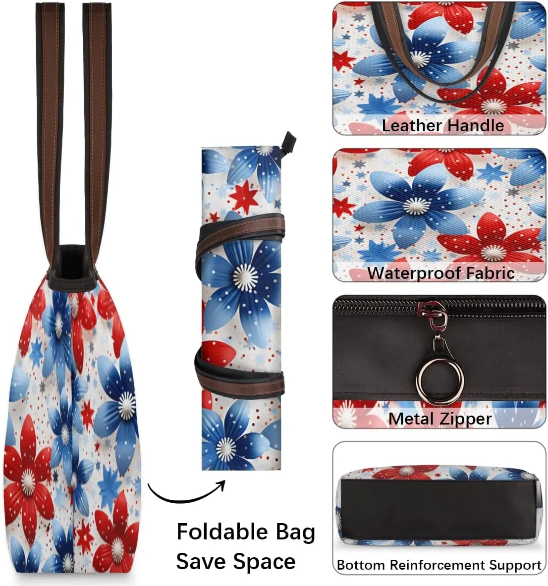 Tote Bag for Women with Zipper Large Capacity Top Handle Casual Shoulder Bag Handbag Reusable Shopping