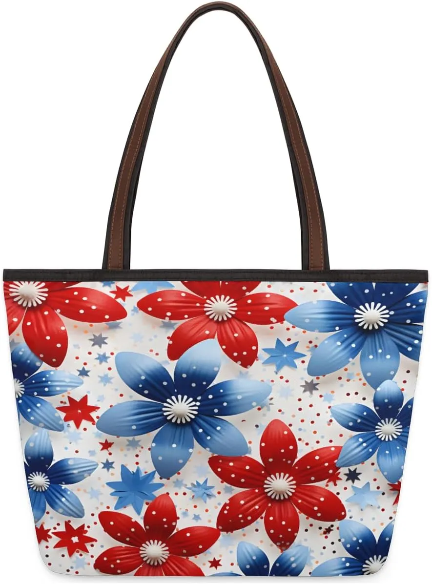Tote Bag for Women with Zipper Large Capacity Top Handle Casual Shoulder Bag Handbag Reusable Shopping