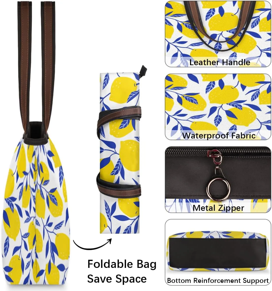 Tote Bag for Women with Zipper Large Capacity Top Handle Casual Shoulder Bag Handbag Reusable Shopping
