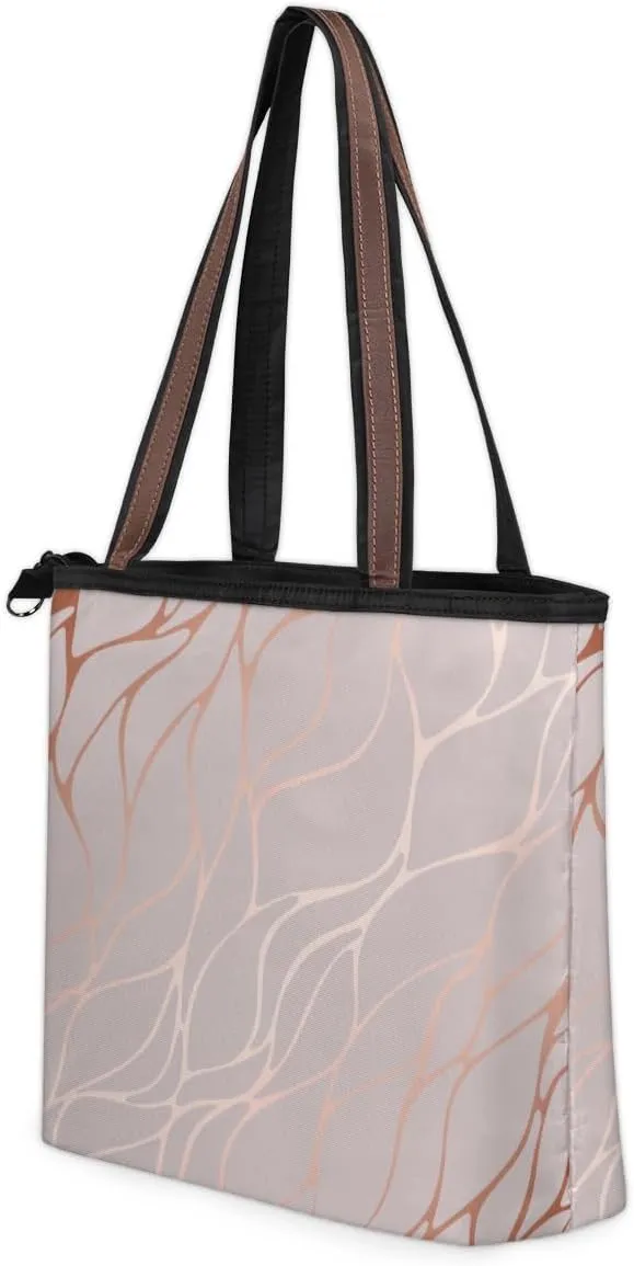 Tote Bag for Women with Zipper Large Capacity Top Handle Casual Shoulder Bag Handbag Reusable Shopping