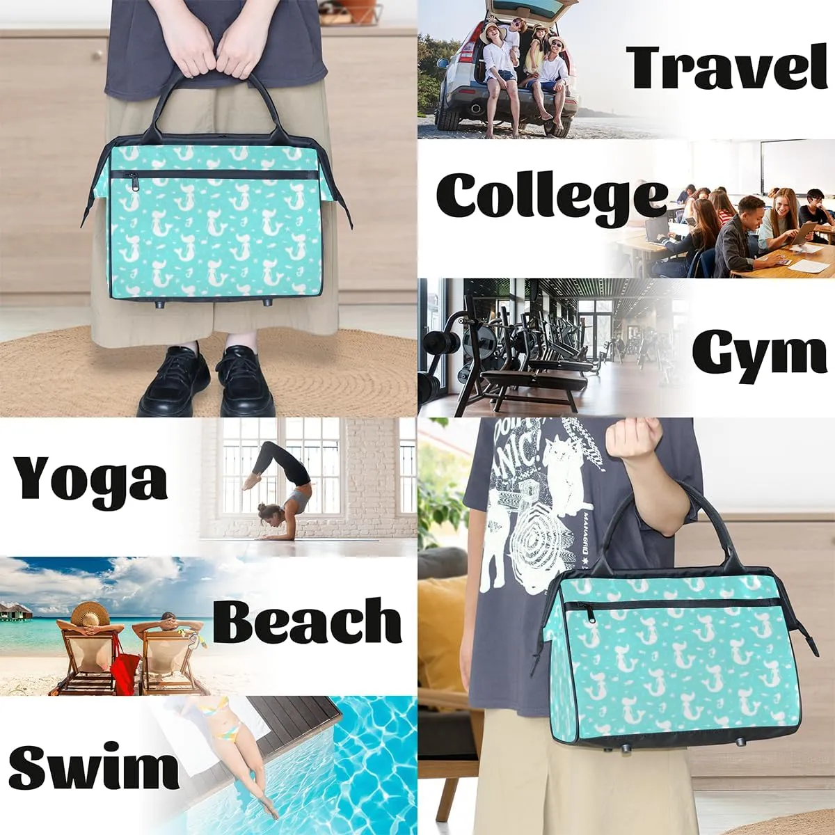 Tote Bag for Women with Zipper, Travel Large Shoulder Bag Handbag for Work, Gym