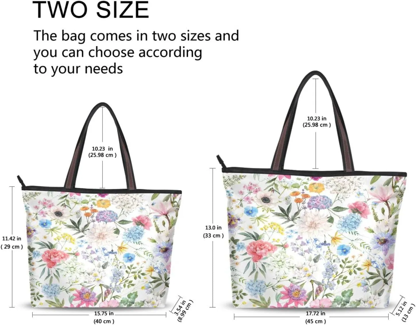 Tote Bag for Women with Zipper,Polyester Tote Purse Holiday Tote Bag Work Handbag Women Gift