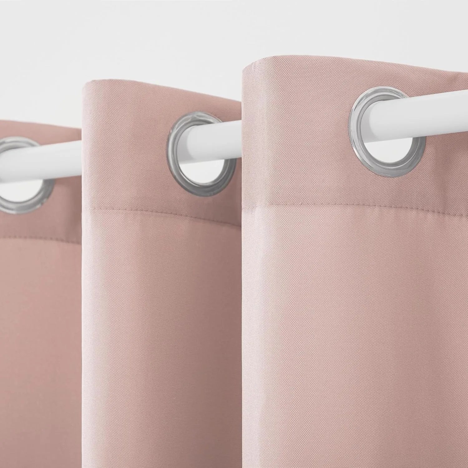 TOWN & COUNTRY BASICS Cabana Solid Heavyweight Indoor Outdoor Curtains, Light Filtering Opacity with Grommet Top, Water Repellent, 2-Pack Set, 54"x108", Blush