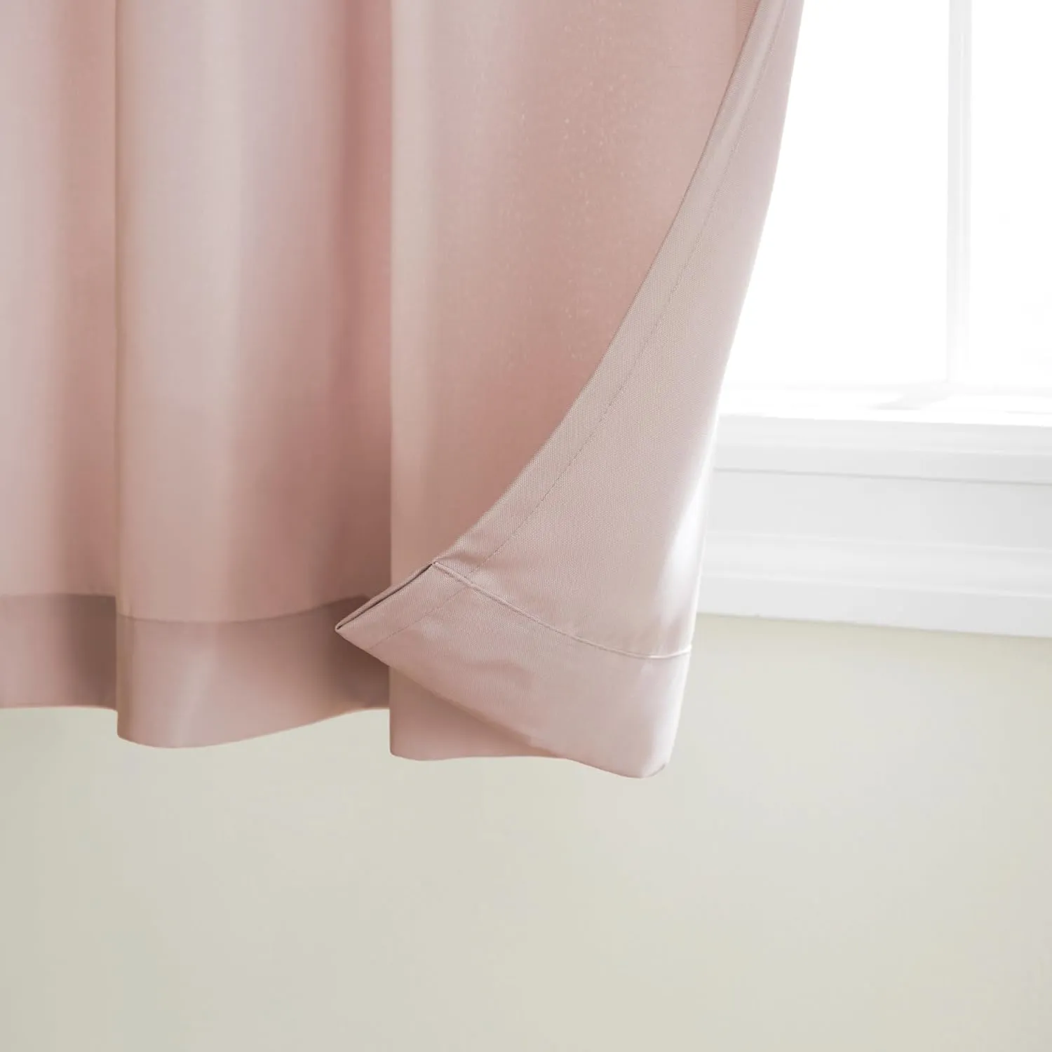TOWN & COUNTRY BASICS Cabana Solid Heavyweight Indoor Outdoor Curtains, Light Filtering Opacity with Grommet Top, Water Repellent, 2-Pack Set, 54"x108", Blush