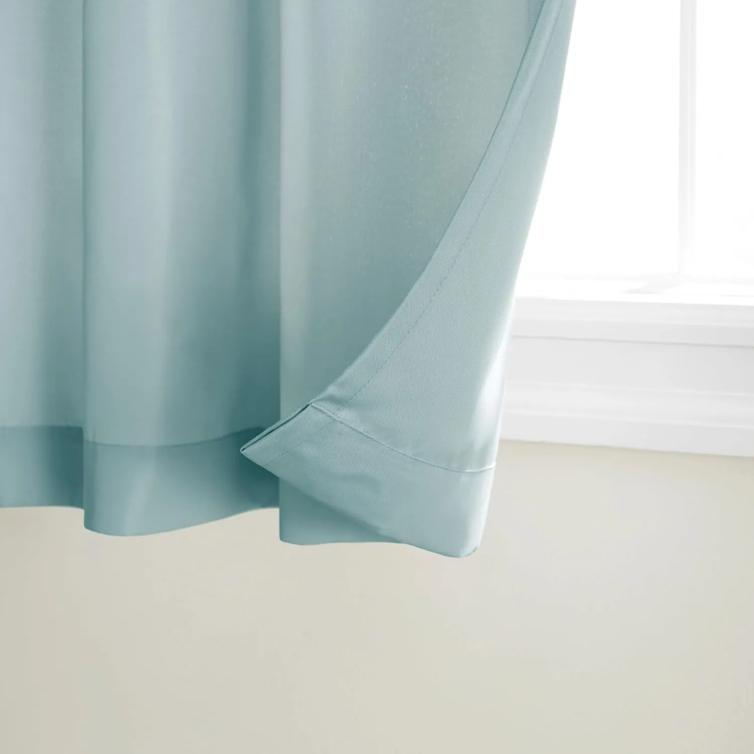 TOWN & COUNTRY BASICS Cabana Solid Heavyweight Indoor Outdoor Curtains, Light Filtering Opacity with Grommet Top, Water Repellent, 2-Pack Set, 54"x84", Blue