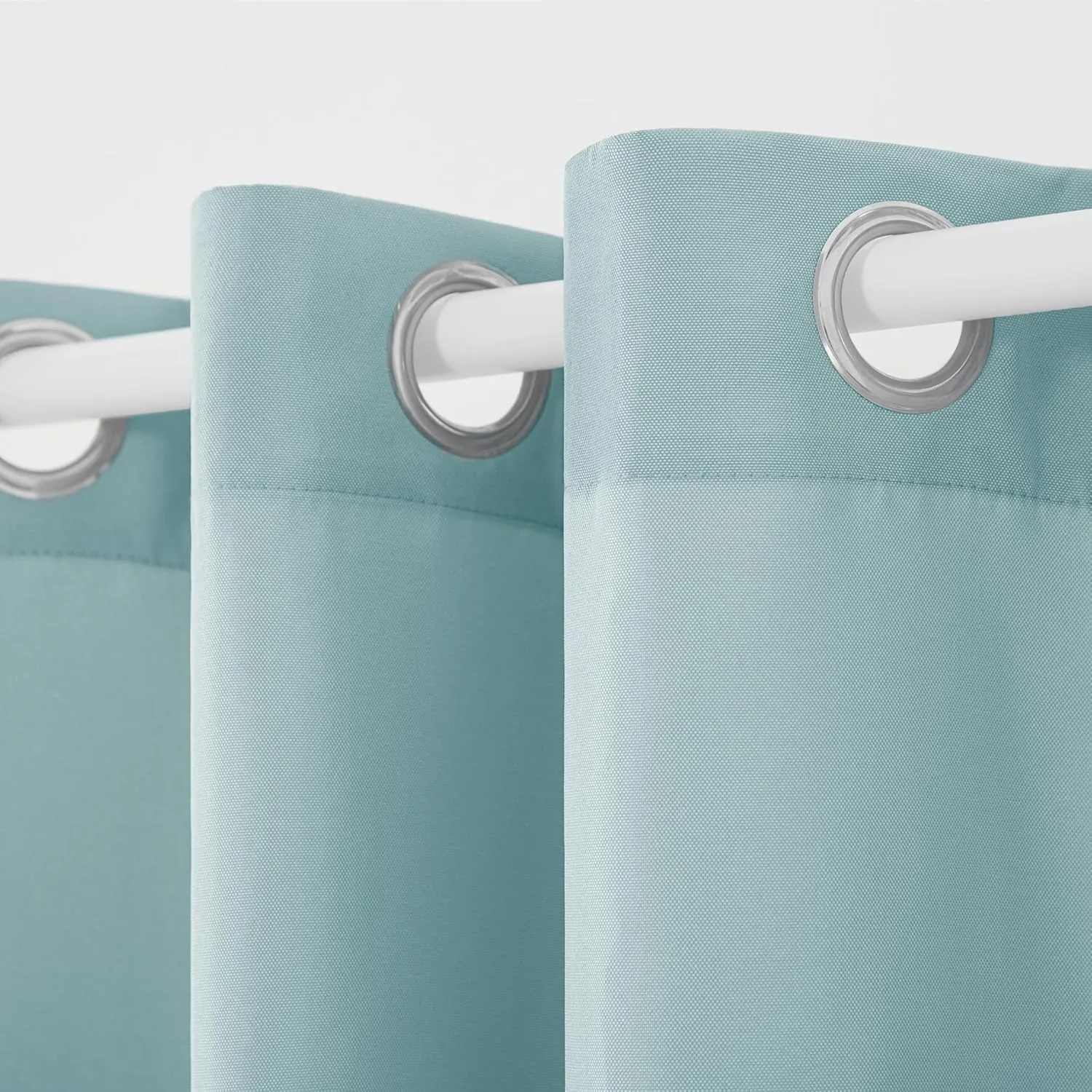 TOWN & COUNTRY BASICS Cabana Solid Heavyweight Indoor Outdoor Curtains, Light Filtering Opacity with Grommet Top, Water Repellent, 2-Pack Set, 54"x84", Blue