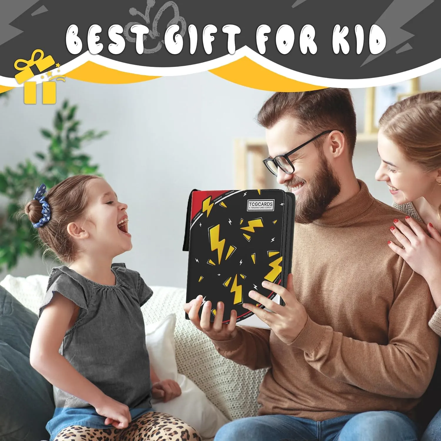 Trading Card Binder 9 Pocket，Card Binder 900 Pockets Card Book Holder Cards with 50 Removable Sleeves，3-Ring Zip Design MTG/TCG/Sport Collectible Trading Card Albums Gifts for Boys and Girls (Black)