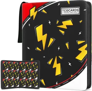 Trading Card Binder 9 Pocket，Card Binder 900 Pockets Card Book Holder Cards with 50 Removable Sleeves，3-Ring Zip Design MTG/TCG/Sport Collectible Trading Card Albums Gifts for Boys and Girls (Black)