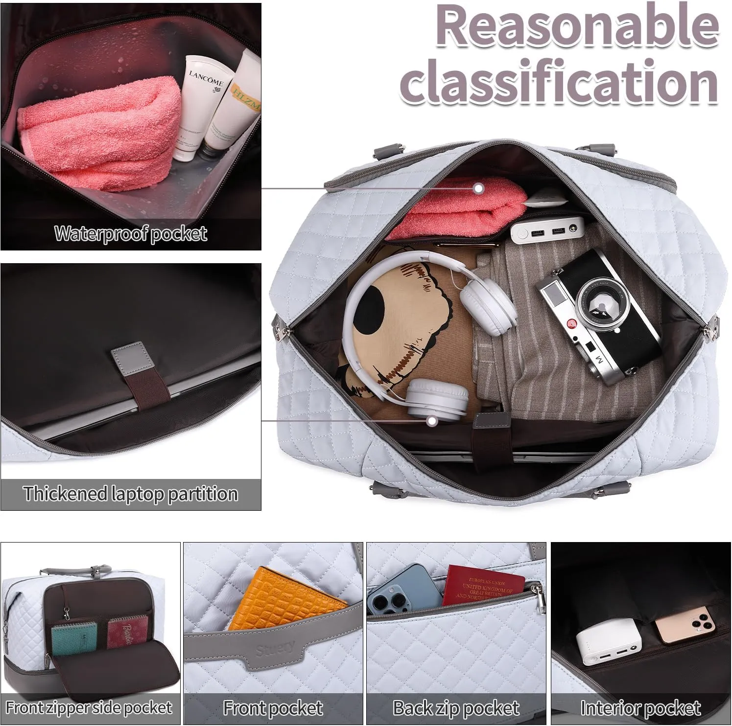 Travel Bag for Women: 21" Large Weekender Bags for Women with Shoe Compartment & Toiletry Bags, 3PCS Overnight Duffel Tote for Carry on Weekend Travel Business Trip Airplane Traveling, Gym